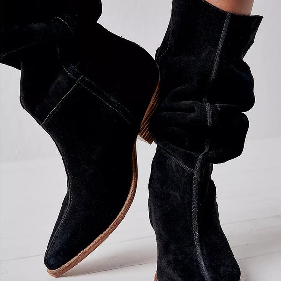 Free People Sway black genuine suede Low western inspired boots new 39 - Picture 3 of 12